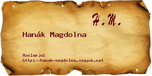 Hanák Magdolna névjegykártya